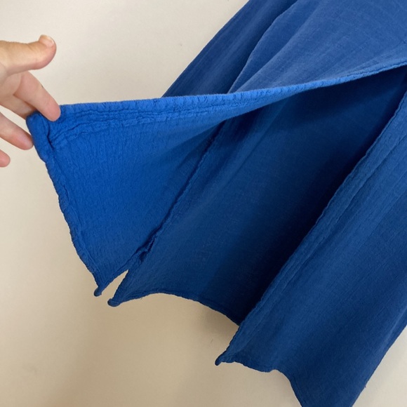 Oh My Gauze Top Womens 1 Small Medium Blue Long Sleeve V Neck Light Jacket - Picture 7 of 12